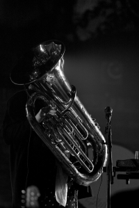 Line Horntveth on the tuba.<br/><span class='courtesyName'> Photo Courtesy - Vijay Kate  </span> 