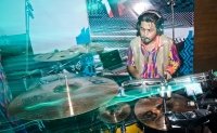 The Gig: Drummer Sambit Chatterjee into the last song<br/><span class='courtesyName'> Photo Courtesy - Margub Ali  </span> 